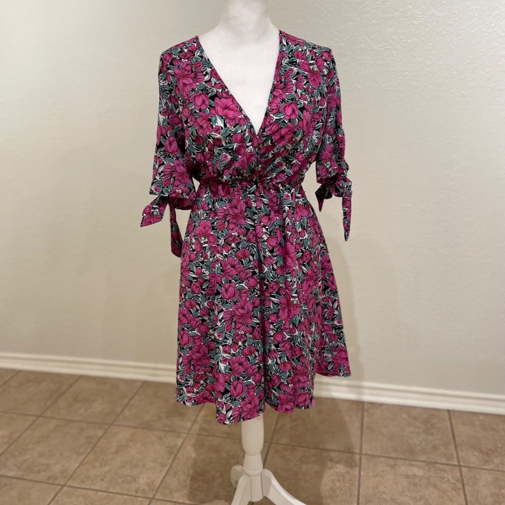 Purple Boho Floral Dress